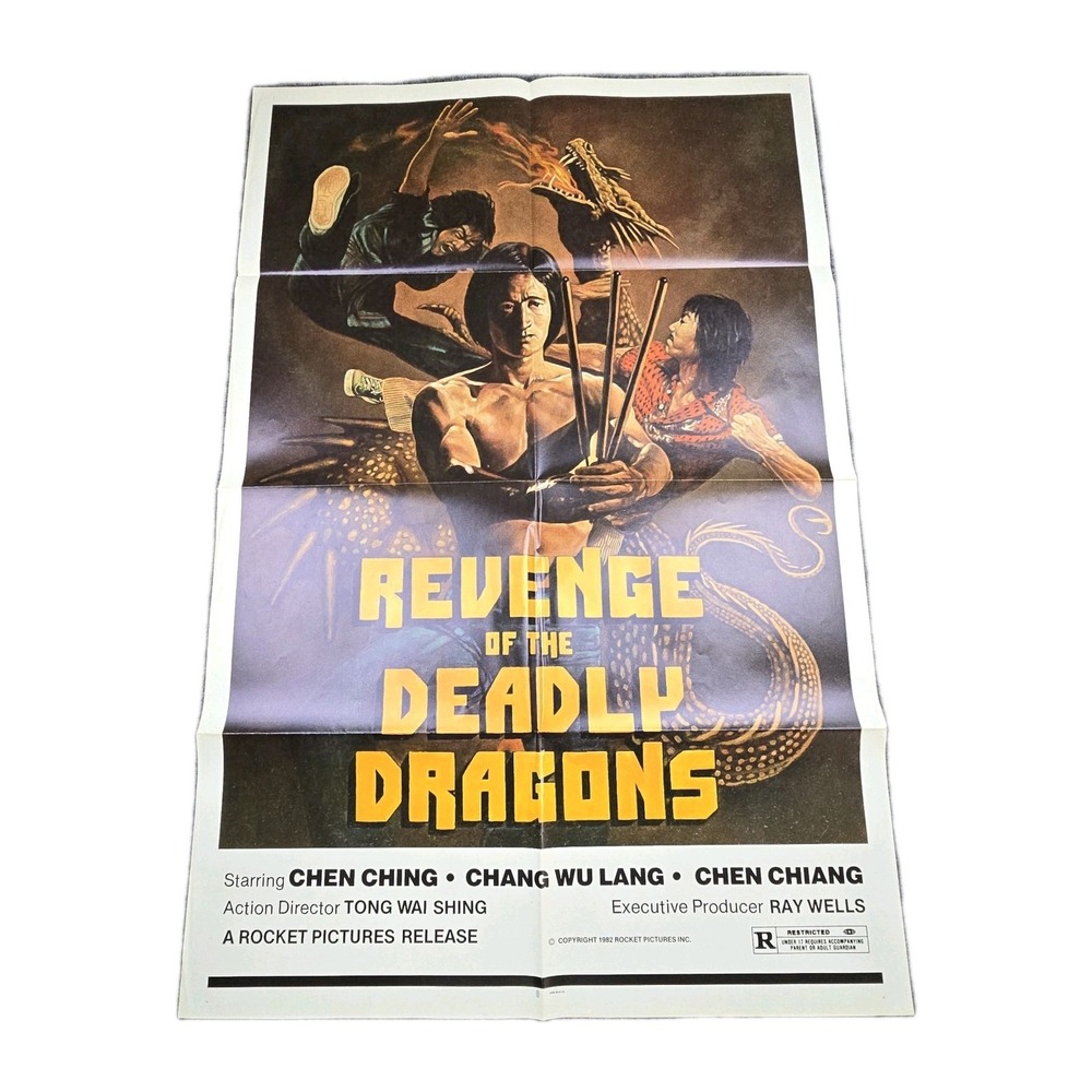 Vintage "Revenge of the Deadly‎ Dragons" (1982) 27″×41″ U.S. One-Sheet Poster